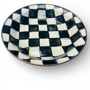 Mackenzie Childs Courtly Check Enamel Pie Plate, 9.5"